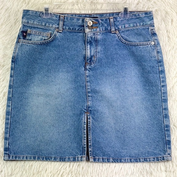 BONGO Dresses & Skirts - Vintage Y2K Bongo Wide Waist Hipster Denim Skirt Size 11